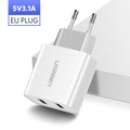 Ugreen USB Charger 3.4A 17W for iPhone 8 X 7 6 iPad Smart USB Wall Charger for Samsung Galaxy S9 LG G5 Dual Mobile Phone Charger