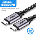 Ugreen USB 3.1 Type C to USB C Cable for Samsung S9 S8 Note 9 8 60W PD Quick Charge 4.0 USB-C Fast Charger Cable for MacBook Pro